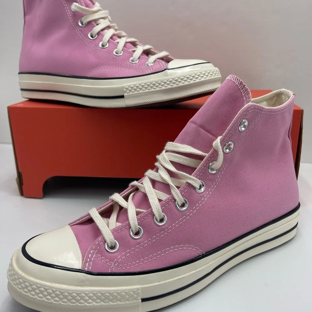 Converse Men’s A03795C CHUCK 70 HI AMBER PINK/EGRET/BLACK Pink High-Top Sneakers
